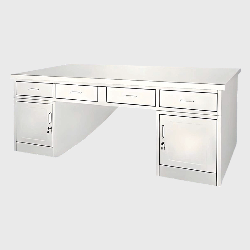 Banco da lavoro ospedaliero in acciaio inox con cassetti